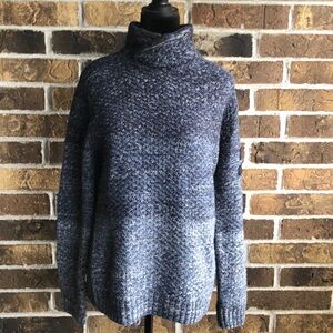 Zara heavy knit blue/grey/white pullover sweater